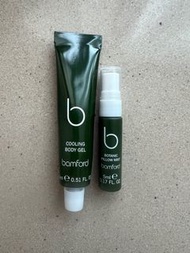 Bamford cooling body gel 15ml & botanic pillow mist 5ml
