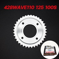 สเตอร์หลัง428KAZITO สเตอร์หลังมอเตอร์ไซค์ สเตอร์หลังชุบซิงค์ สเตอร์หลังWAVE DREAM SONIC RXZ RC