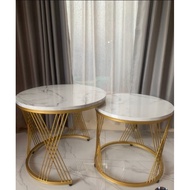 Minimalist table 1 set of 2 marble patterned tables