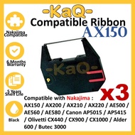 3 Units Compatible Nakajima AX150 AX 150 AX200 AX210 AX220 Black Typewriter Ribbon For AX150 AX200 A