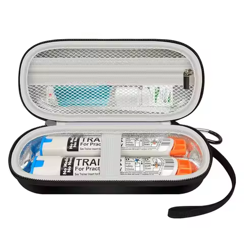 Epipen Medical Carrying Case, Travel Medication Organizer Bag for 2 Epipens or Auvi-Q, Inhaler, Asth