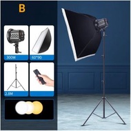 全城熱賣 - 300W瓦便攜直播補光燈(300W三色+2.8加粗燈架+6090柔光箱)