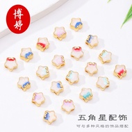 Cloisonne Five-pointed Star Spacer Bead Accessories diy Handmade Material Beaded Accessories Bracele