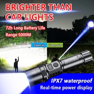 Super Bright Zoom LED Flashlight Rechargeabl Waterproof Heavy Duty Rechargeable Flashlight Outdoor