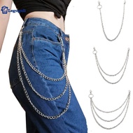 Legogoll 1/2/3 Layer Long Metal Belt Chain Ro Punk Hook Trousers Pant Waist Link Metal Wallet Chain 