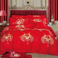 SPREI KATUN JEPANG MOTIF BUNGA MERAH ROSE CHINESE WEDDING CUSTOM SIZE KING QUEEN