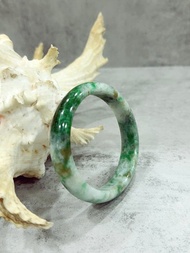 天然綠翡翠手鐲 花青 翠綠 A貨玉石 緬甸翡翠 玉石手鐲 附證
