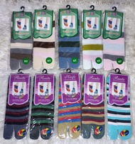 Kaos kaki jempol pendek semata kaki motif garis 6pasang