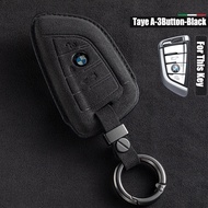 Car Suede leather Key Case Cover Fit For BMW 3 Series 325Li 5 Series 530x1 X2 X3 X4 X5 X6 X7 Car Accessories