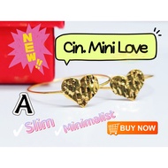 Wing Sing Cincin Mini Love Padu Licin Bajet Tulen Fesyen Emas 916 / 916 Gold Minimalist Ring 心型爱心戒指