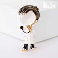 Brooch of a Doctor Wearing a Blouse Holding a Stethoscope - Luxurious House Brooch Accessory