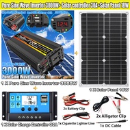 Solar System Kit Pure Sine Wave Inverter500W Controller30A Solar Panel12V Turn220V110V