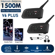 1 PCSV6 Plus Helmet Motorcycle Intercom 1500m ระบบการสื่อสารบลูทู ธ การลดเสียงรบกวน