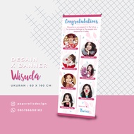 banner wisuda kelompok xbanner sidang desain banner wisuda - 2-3 orang desain+cetak