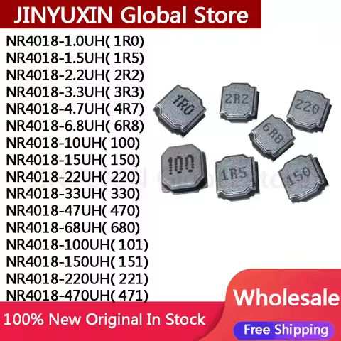 100Pcs shielded inductor NR4018 1.0UH 1.5UH 2.2UH 3.3UH 4.7UH 6.8UH 10UH 15UH 22UH 33UH 47UH 68UH 10