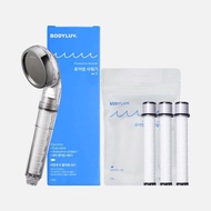 [Bodyluv] Premium Shower Head + Filter Set (3 Pieces) - Water Pressure Booster &amp; Filter Replacement Kit, Korean Shower Head &amp; Filter Combo