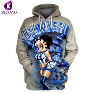 เสื้อคลุมแฟชั่นการ์ตูนเสื้อกีฬาผู้หญิง Betty Boop-S น่ารักสำหรับท่านชายพิมพ์3D สตรีทแวร์เสื้อจัมเปอร