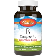 Carlson - B Compleet 50, Kompleks Vitamin B Seimbang, Pengeluaran Tenaga, Sokongan Selular & Kesejah