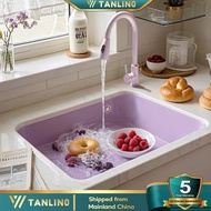 Quartz Stone Fragrant Taro Purple Large Groove Color Kitchen Sink Sink Sink Seamlessly Integrated Wi