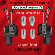 For Bambu Lab P1s Hotend Upgrade Fan V2.0 P1P 0.2 0.4 0.6 0.8 Nozzle Complete P1s Extruder Hotend P1