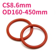 Red silicone O-ring sealing ring CS8.6mm*OD160-450mm waterproof ring high temperature resistant seal