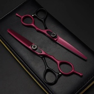 Hair Cutting Shears, 6 Inch Professional Japan 440c Steel Scissor Red Hair Scissors Haircut Thinning