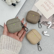Creative Niche Stripe Fabric Texture Earphone Anti‑Drop Case for AirPods 4 AirPods Pro3 Bluetooth Ea