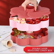 Toples Bunga Susun 1 & 2 Tingkat | Toples Lebaran bentuk unik revolving  candy box | Tempat Makanan 