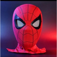 Spider‑Man Mask Helmet Moving Eyes Remote Control Ring Light Up Cosplay Miles Morales Costume Topeng