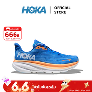 【6.6Flash Sale ของแท้ 100%】HOKA ONE ONE CLIFTON 9 Mens and womens dark blue sports casual shoes