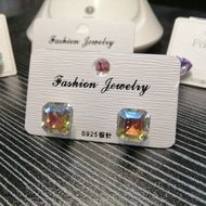 Austria Crystal Swarovski Elements Yellow S925 Silver Stud Earrings
