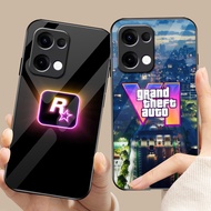 Grand Theft Auto 6 GTA VI Glass Phone Case For Oppo A54 A74 4G A79 5G A94 A3X Reno 11 12 13 11F 12F 