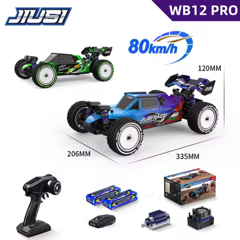 JIUSI WB12 PRO 1:12 Brushless RC Car 80km/h 4WD High Speed Off-road Drift Vehicle 2.4G Remote Contro