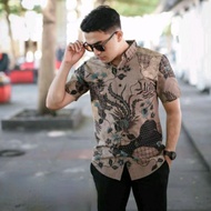 ATASAN HEM BATIK PRIA LENGAN PENDEK WARNA HIJAU IJO TOSKA BOTOL / BATIK PRIA WARNA TOSCA SERAGAM