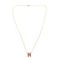 近全新愛馬仕 Pop Ash 迷你金屬新款金色項鍊 0508 [二手] 愛馬仕