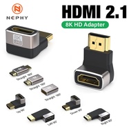 8K HDMI 2.1 Cable Adapter 90 Degree Right Angle Male to Female Connector 4K 8K HDMI Extender for TV Stick PS4 PS5 Xbox PC Laptop