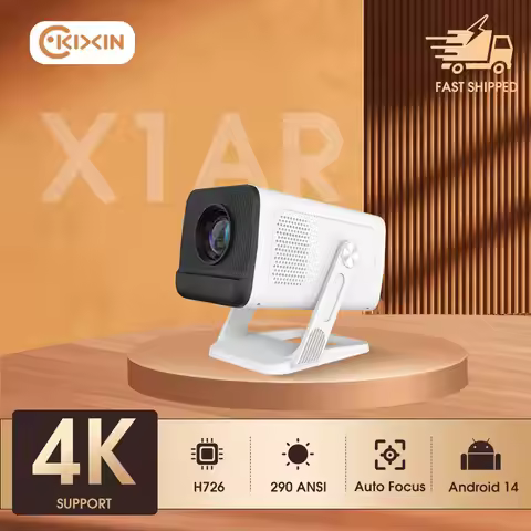 KIXIN 4K Beamer Projector for Movies Android14 Home Theater Keystone BT5.4 WIFI6 Portable Proyector 