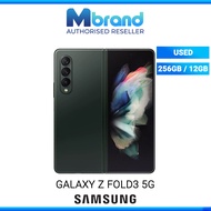 Samsung Galaxy Z Fold 3 5G 12GB + 256GB RAM 7.6 inch Android Handphone Smartphone Used 100%Original -Black