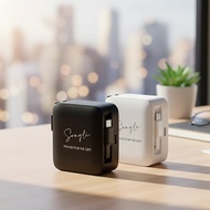 45W氮化鎵-快充充電器|客製化鐫刻|自帶USB-C伸縮線|旅行出差必備