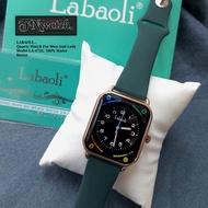 LABAOLI รุ่น LA-472Gนาฬิกาข้อมือลำลองระบบควอทซ์อะนาล็อกใส่ได้ทั้งผู้หญิงและชายสายยางสีดำและเขียวตัวเรือนโรสโกกันน้ำพร้อมกล่อง