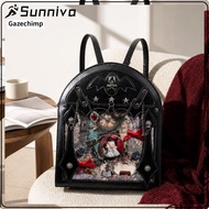 Gazechimp Ita Backpack with Transparent Panel Clear Window Gothic Backpack Structured Bag Long-Lasti