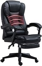 Reclining Ergonomic Racing Office Chair with Footrest Massage Computer Gaming Chair High Back PU Leather Gaming Desk Chair Bearing capacity: 330 Lbs (Color : Black) Anniversary