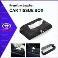 Toyota Car Tissue Box Holder Leather Kotak Tisu Kereta Organizer Accessories Aksesori Vios 2023 2024