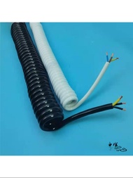 Black 2.5mm 1.5 Square Spring Wire Spiral Extendable Power Cable 2 Core 3 Core 4 Core 5 Core 6 Core 