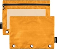 Tangerine 3 Ring Binder Pencil Pouch Pen Pencil Bag Zipper Binder Zip up School Clear Binders Pocket