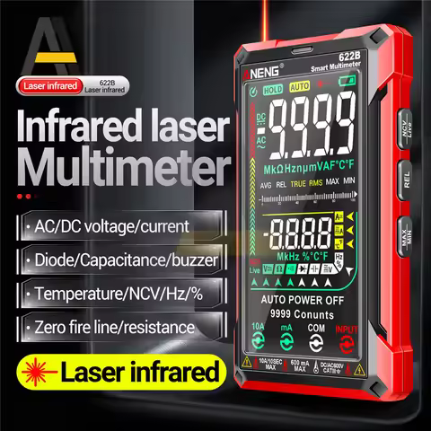 ANENG 622A/622B Digital Multimeter Professional AC/DC Volt Ammeter With Laser Lamp Capacitance Ohm T