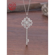 Yunxi Snowflake Key 18K Gold Inlaid Diamond Color Gold Rose Gold Necklace Female White Gold au750 Pe
