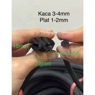LARGE H GLASS RUBBER ACRYLIC PANEL RUBBER CAR KOAM 28mm 3-4mm PLATE 1-2mm 28 mm 3 mm 4 mm