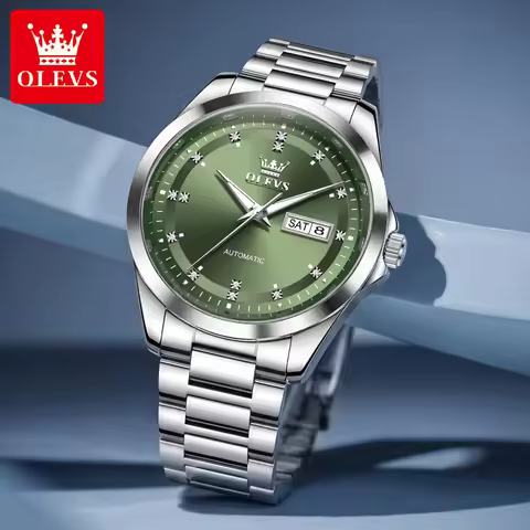 OLEVS 7136 Men's automatic mechanical watch stainless steel strap waterproof business
