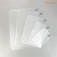 DARON Notebook Divider Universal 2Pcs Board Page A5 A6 A7 B5 A4 Transparent Inner Paper Planner Separator